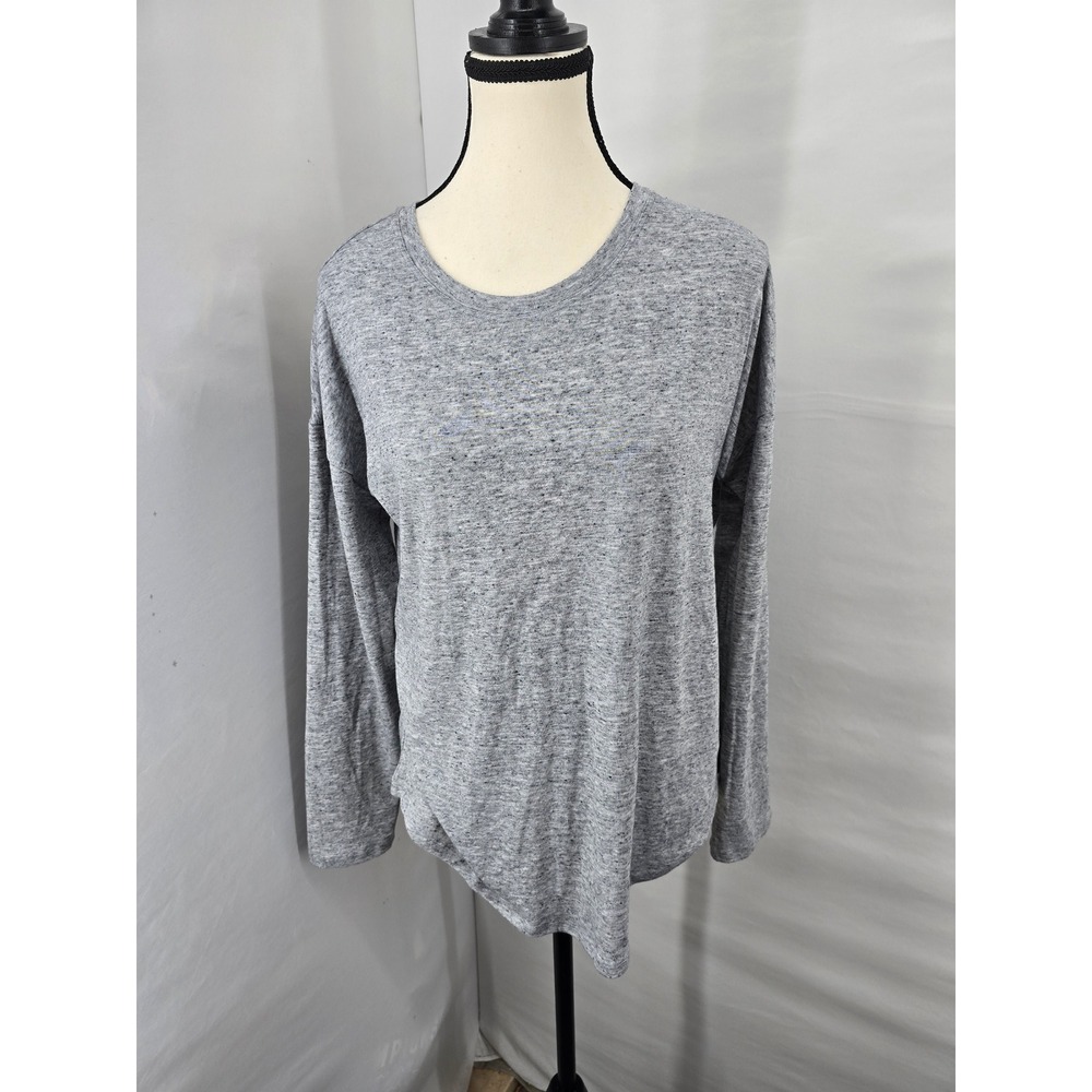 Athleta With Ease 2.0 Top Grey Heather Long Sleeve Recycled Stretch Shirt Small